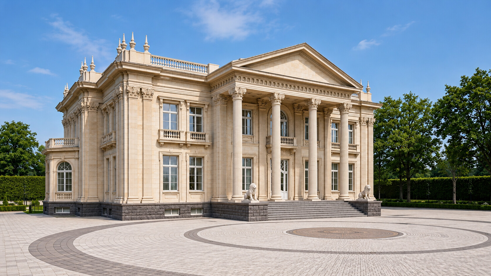 Готовый фасад: тот самый ордер — уже в камне.