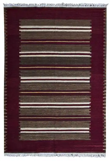 Ковёр Килим 10067 — красный и коричневый, в полоску