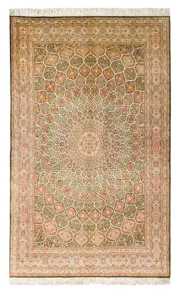 Ковёр Кашмир 10244 — кремовый и коричневый, геометрический рисунок