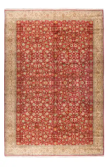 Ковёр Кашмир 10261 — красный и кремовый, растительный рисунок