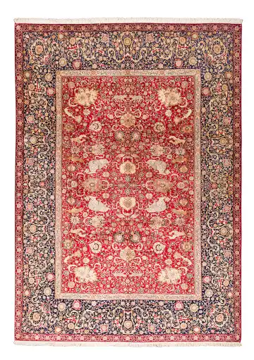 Ковёр Кашмир 10263 — красный и кремовый, растительный рисунок