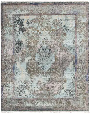 Ковёр Bliss 10348 — голубой и коричневый, винтажный рисунок