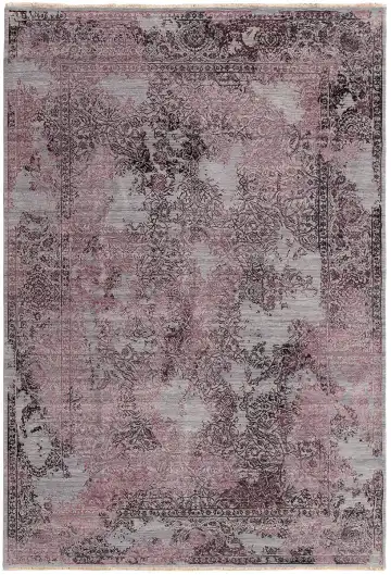 Ковёр Illusion 10366 — розовый и чёрный, винтажный рисунок