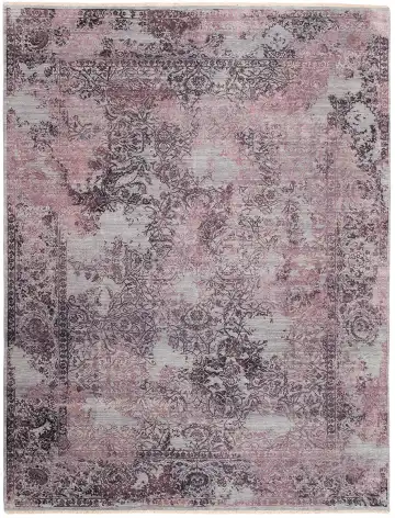 Ковёр Illusion 10370 — розовый и чёрный, винтажный рисунок