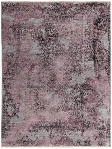 Ковёр Illusion 10372 — розовый и чёрный, винтажный рисунок