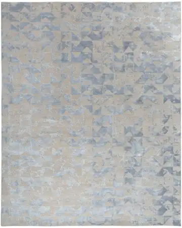 Ковёр Dazzle 10420 — голубой и бежевый, геометрический рисунок