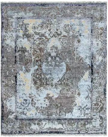 Ковёр Bliss 10544 — голубой и коричневый, винтажный рисунок