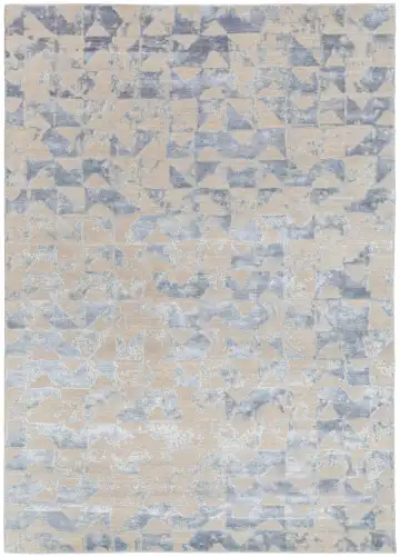 Ковёр Dazzle 10573 — бежевый и голубой, геометрический рисунок