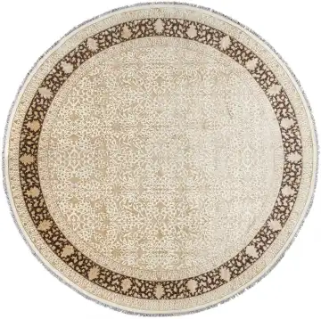 Ковёр Агра 10578 — кремовый и коричневый, растительный рисунок