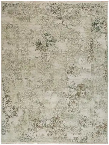 Ковёр Illusion 10610 — кремовый и зелёный, абстрактный рисунок