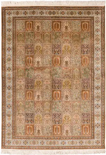 Ковёр Кашмир 10962 — кремовый и коричневый, сюжетный рисунок
