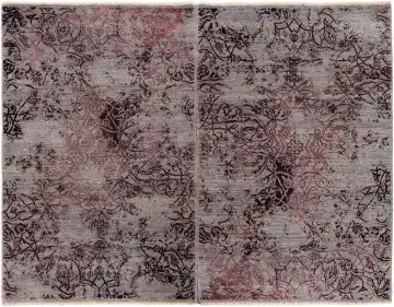 Ковёр Illusion 10998 — серый и коричневый, растительный рисунок