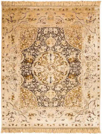 Ковёр Rug Star by J.Dahlmanns 11301 — кремовый и коричневый, с медальоном