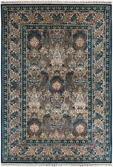 Ковёр Bliss 11528 — синий и кремовый, с медальоном
