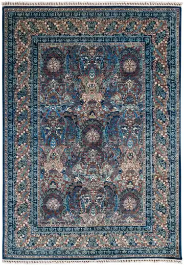Ковёр Bliss 11529 — синий и кремовый, с медальоном