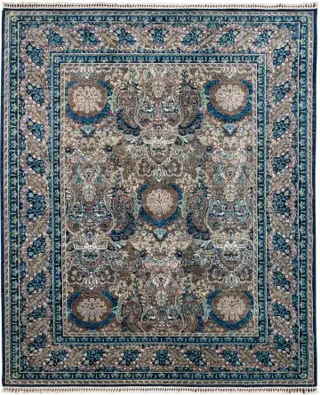 Ковёр Bliss 11531 — синий и кремовый, с медальоном