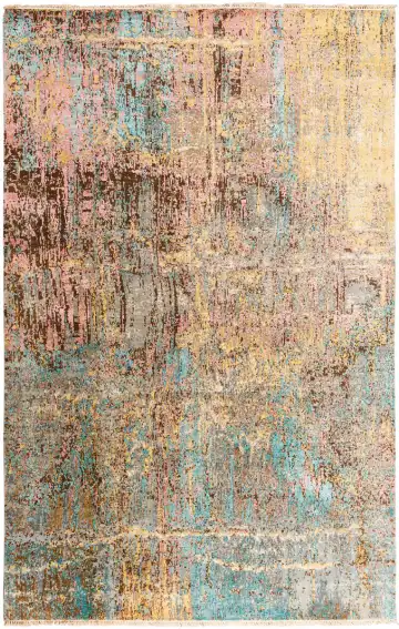 Ковёр Dazzle 11632 — кремовый и голубой, с медальоном
