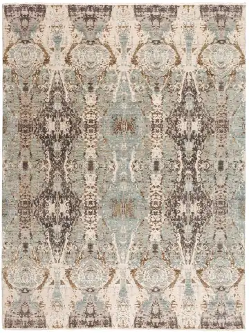Ковёр Dazzle 11689 — голубой и бежевый, с медальоном
