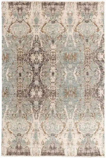 Ковёр Dazzle 11691 — голубой и бежевый, с медальоном