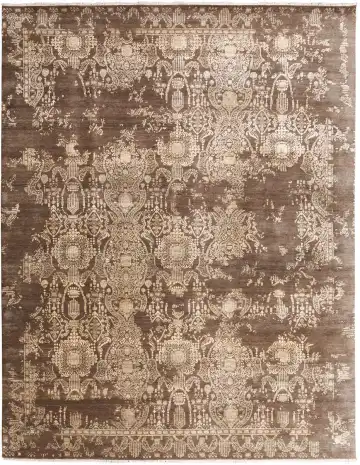 Ковёр Pearl 11692 — коричневый и белый, с медальоном