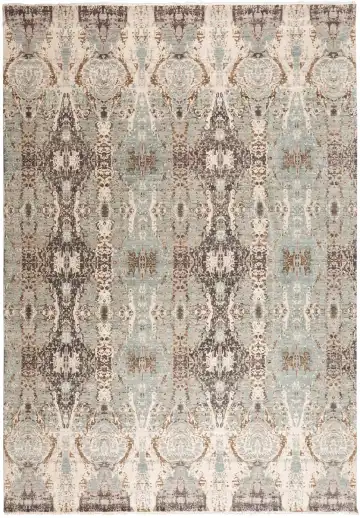 Ковёр Dazzle 11693 — голубой и бежевый, с медальоном