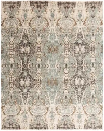 Ковёр Dazzle 11696 — голубой и бежевый, с медальоном