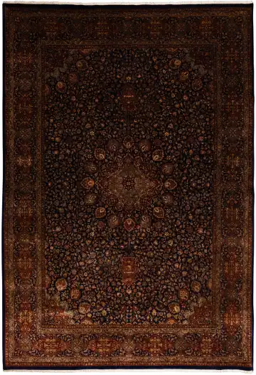 Ковёр Агра 11710 — коричневый и золотистый, с медальоном