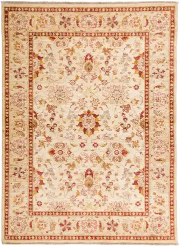 Ковёр Чуби 11719 — кремовый и красный, с медальоном