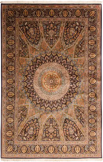 Ковёр Кашмир 11828 — коричневый и кремовый, с медальоном