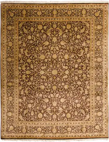 Ковёр Кашмир 11829 — кремовый и коричневый, растительный рисунок