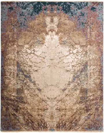 Ковёр Dazzle 11848 — коричневый и голубой, с медальоном