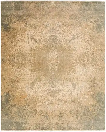 Ковёр Dazzle 11859 — кремовый и зелёный, с медальоном