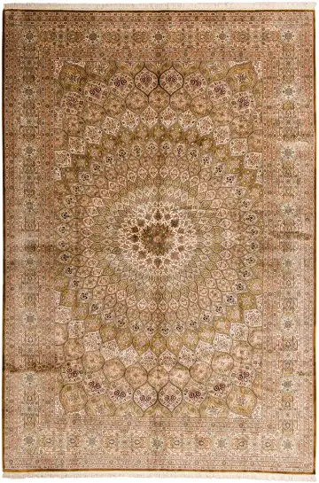 Ковёр Кашмир 11863 — коричневый и кремовый, с медальоном