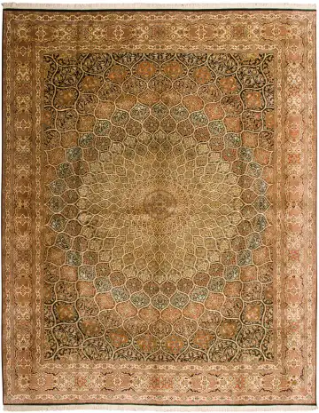 Ковёр Кашмир 11865 — коричневый и кремовый, с медальоном