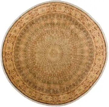 Ковёр Кашмир 11867 — кремовый и коричневый, геометрический рисунок