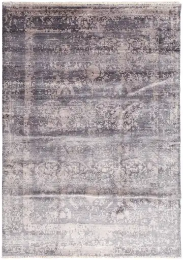 Ковёр Dazzle 11964 — фиолетовый и серый, с медальоном