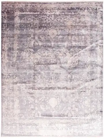 Ковёр Dazzle 11965 — фиолетовый и серый, с медальоном