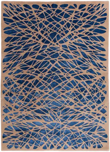 Ковёр Rug Star by J.Dahlmanns 12129 — синий и бежевый, растительный рисунок