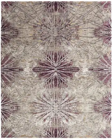 Ковёр Dazzle 12216 — кремовый и бордовый, геометрический рисунок