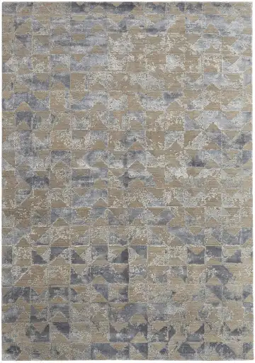 Ковёр Dazzle 12474 — золотистый и голубой, геометрический рисунок