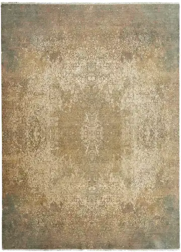 Ковёр Dazzle 12621 — зелёный и золотистый, абстрактный рисунок