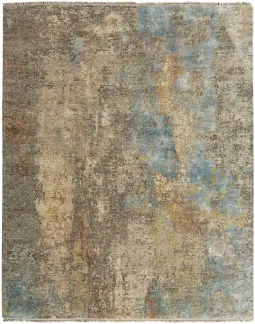 Ковёр Dazzle 12728 — бежевый и синий, абстрактный рисунок