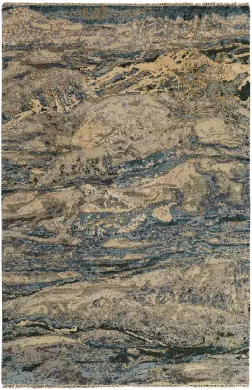 Ковёр Dazzle 12929 — бежевый и голубой, абстрактный рисунок