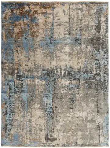 Ковёр Dazzle 13192 — голубой и коричневый, абстрактный рисунок