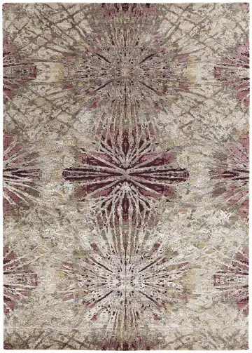 Ковёр Dazzle 13341 — розовый и бордовый, геометрический рисунок