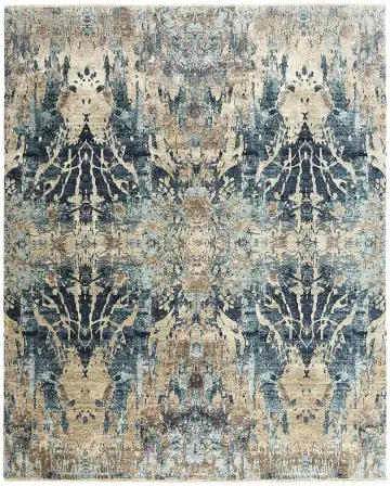 Ковёр Dazzle 13361 — синий и кремовый, с медальоном