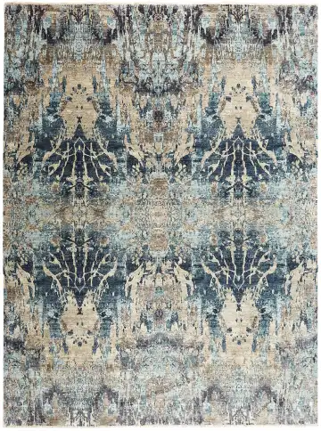 Ковёр Dazzle 13362 — синий и кремовый, с медальоном