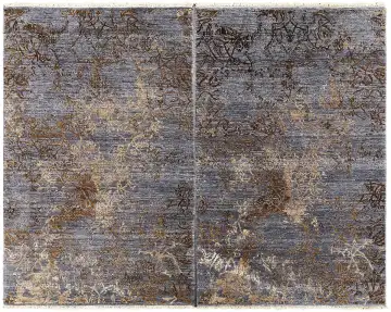 Ковёр Illusion 13371 — голубой и кремовый, винтажный рисунок