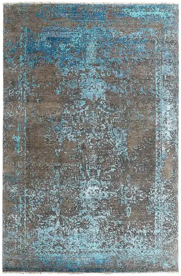 Ковёр Bliss 13399 — коричневый и голубой, с медальоном