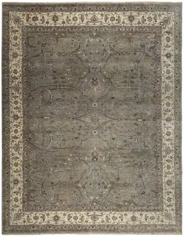 Ковёр Агра 13452 — серый и кремовый, растительный рисунок